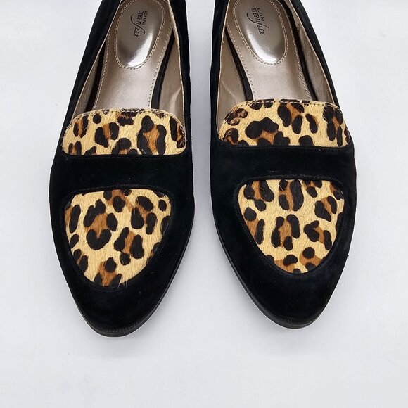 Alfani Step N Flex Zanta2 Womens Loafers 9.5 M Leather Suede Calf Hair Leopard - Picture 7 of 15